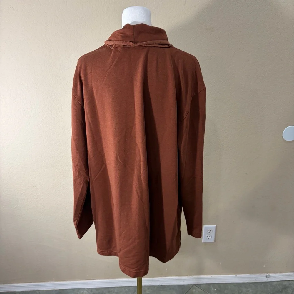 Bryn Walker Tunic Brown Sweater Top L Oversize Bamboo Organic Cotton Lagenlook - Picture 5 of 12